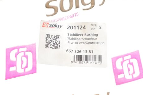 Втулка (резинка) переднего стабилизатора solgy 201124