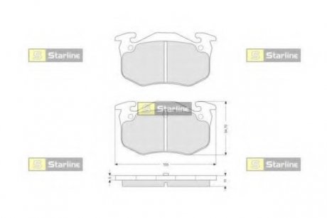 Задні тормозні (гальмівні) колодки starline BD S055