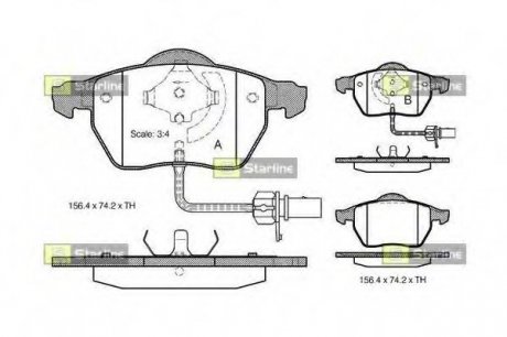 Передні тормозні (гальмівні) колодки starline BD S301