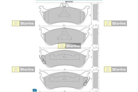 Колодки ручного (стоячого) гальма starline BD S424 на Мерседес Мл w163