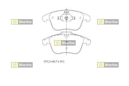 Колодки ручного (стоячого) тормоза starline BD S447