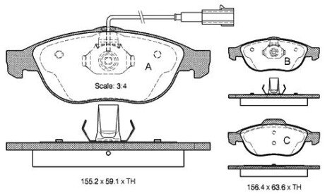 Колодки ручного (стоячого) гальма starline BDS303