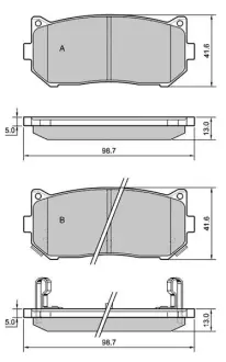 Колодки ручного (стоячого) тормоза starline BDS400 Киа Церато 1