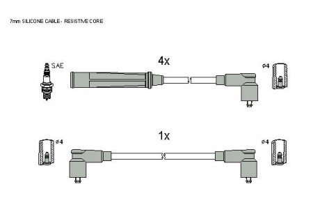 Высоковольтные провода для свечей зажигания starline ZK4284 на Бмв 3 Series