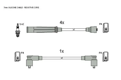 Комплект кабелiв запалювання starline ZK7224