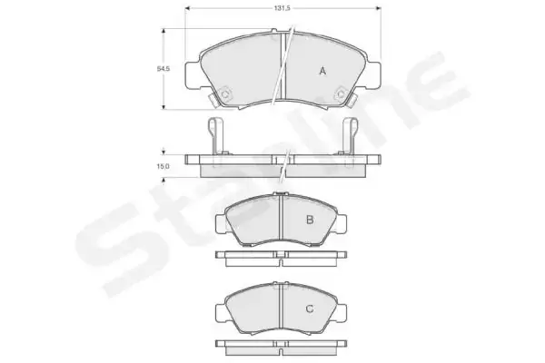 Передні тормозні (гальмівні) колодки Starline BD S151 (фото 1)