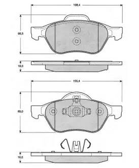 Передні тормозні (гальмівні) колодки Starline BDS204