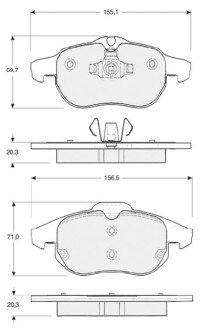 Передні тормозні (гальмівні) колодки starline BD S318