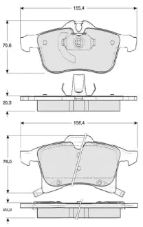 Передні тормозні (гальмівні) колодки Starline BDS344