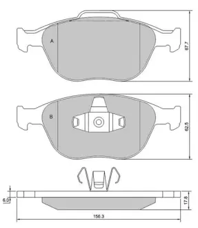 Передні тормозні (гальмівні) колодки Starline BDS428