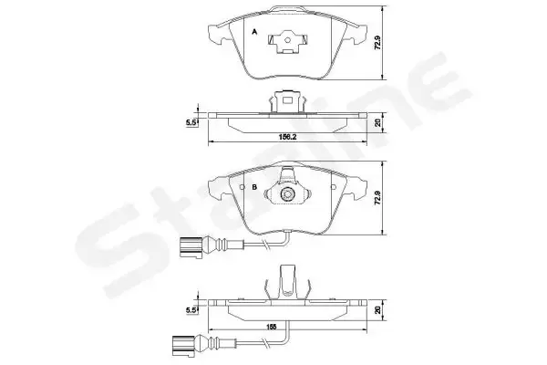 Передние тормозные колодки starline BD S837P