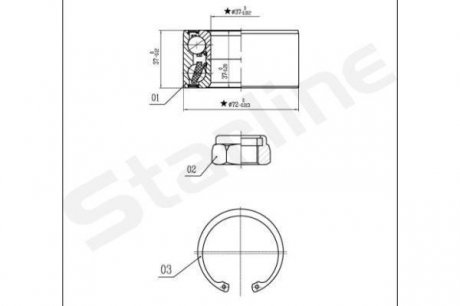 Пiдшипник ступицi колеса starline LO 03554