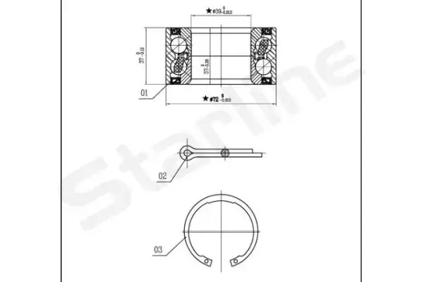 Пiдшипник ступицi колеса starline LO 00736