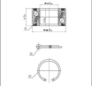 Пiдшипник ступицi колеса starline LO 00736