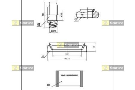 Пiдшипник ступицi колеса starline LO 00897