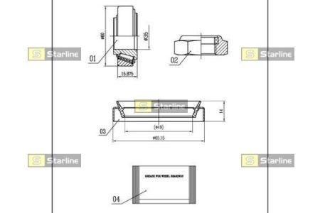 Пiдшипник ступицi колеса starline LO 00898