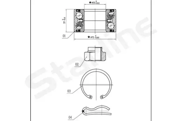 Пiдшипник ступицi колеса starline LO 00915