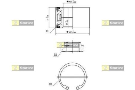 Пiдшипник ступицi колеса starline LO 00962