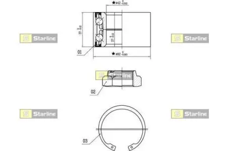 Пiдшипник ступицi колеса starline LO00962