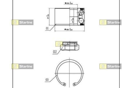 Пiдшипник ступицi колеса starline LO 01306