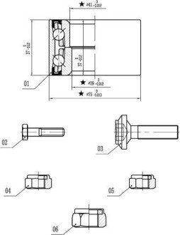 Пiдшипник ступицi колеса starline LO 01355