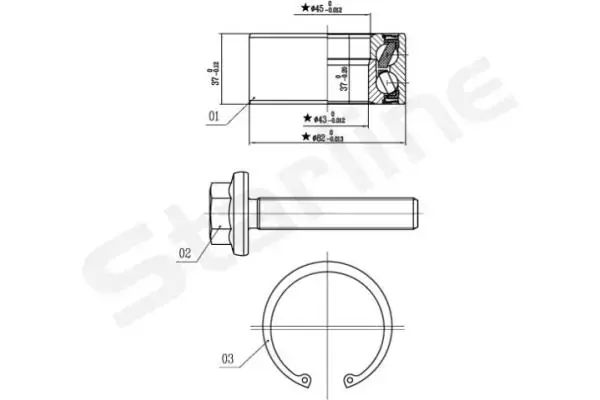 Пiдшипник ступицi колеса starline LO 01356