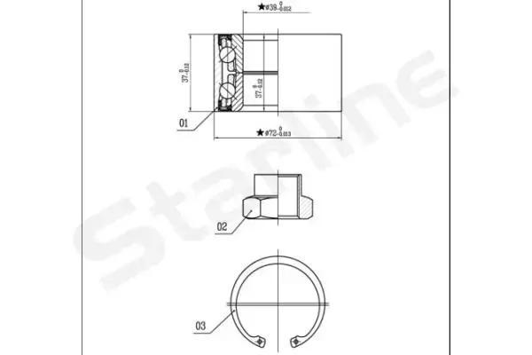 Пiдшипник ступицi колеса starline LO 01432