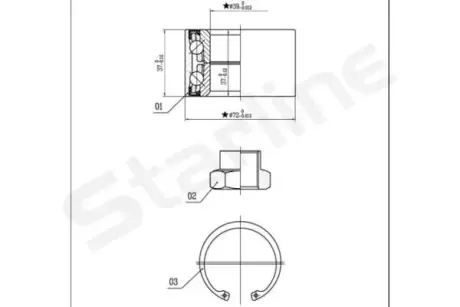 Пiдшипник ступицi колеса starline LO 01432