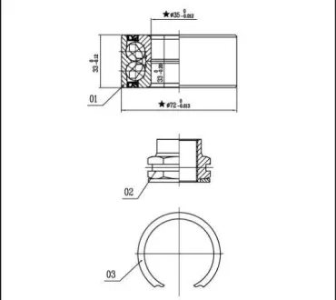 Пiдшипник ступицi колеса starline LO01438