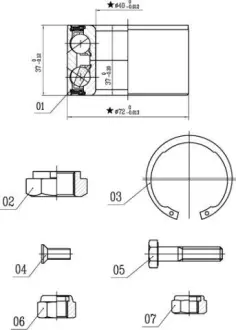 Пiдшипник ступицi колеса starline LO01491