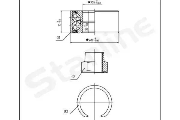 Пiдшипник ступицi колеса starline LO 03414