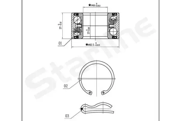 Пiдшипник ступицi колеса starline LO 03423