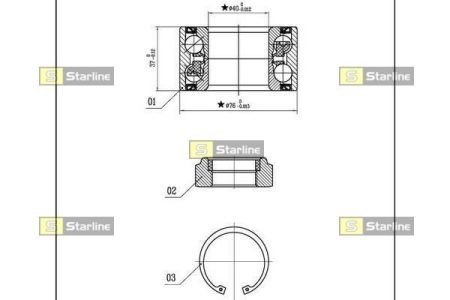 Пiдшипник ступицi колеса starline LO 03431