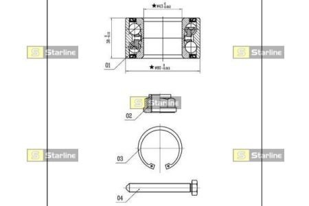 Пiдшипник ступицi колеса starline LO 03450