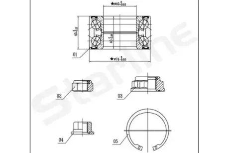 Пiдшипник ступицi колеса starline LO 03455