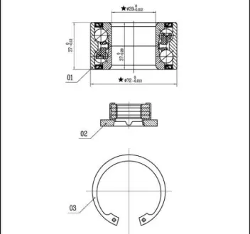 Пiдшипник ступицi колеса starline LO03530