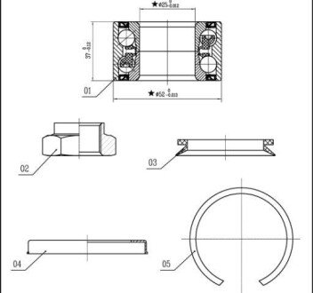 Пiдшипник ступицi колеса starline LO 03556