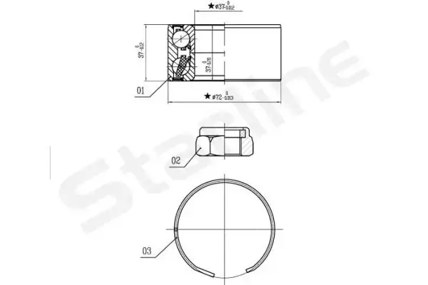 Пiдшипник ступицi колеса starline LO 03596
