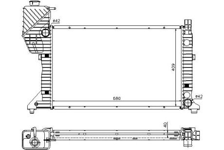 Радіатор охолодження двигуна starline MSA2183 на Мерседес Sprinter w901/w905