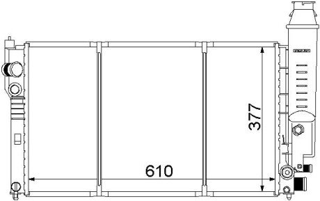 Радиатор охлаждения двигателя starline PE2097 на Пежо 405