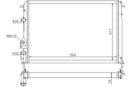 Радиатор охлаждения двигателя starline RTA2266