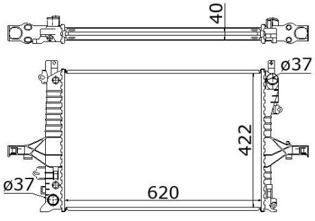 Радиатор охлаждения двигателя starline VO2115 на Вольво S60