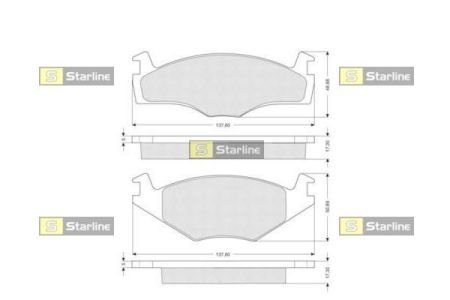 Передні тормозні (гальмівні) колодки starline BD S100