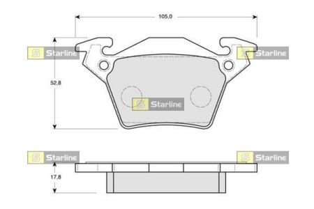 Тормозні (гальмівні) колодки starline BD S165