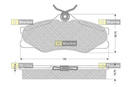 Колодки ручного (стоячого) гальма starline BDS229
