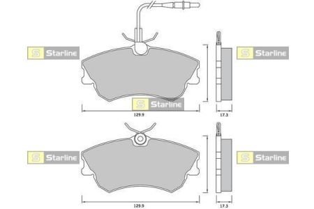 Передние тормозные колодки starline BD S368