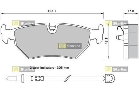 Тормозні (гальмівні) колодки starline BDS396