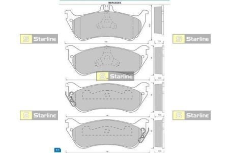 Колодки ручного (стоячого) гальма starline BDS417 на Фольксваген Туарег