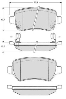 Задние тормозные колодки starline BD S320 на Опель Комбо