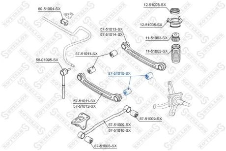 С/блок заднього поперечного важеля зовн. Hyundai Accent II 1.3-1.6 00-05 Stellox 8751010SX